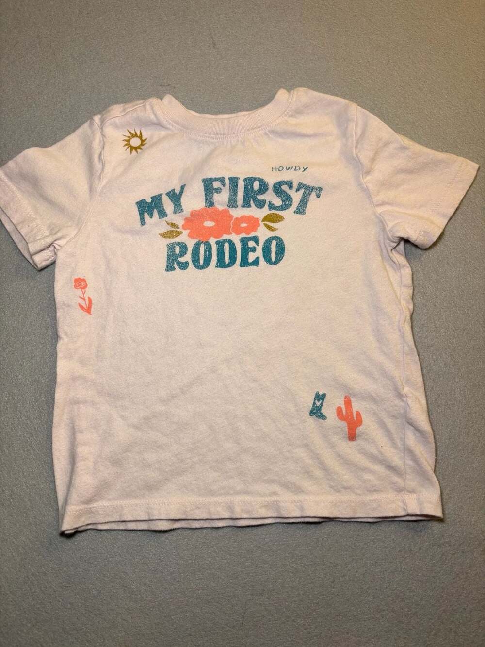 Old Navy My First Rodeo T-Shirt Size 4T Pink Graphic Tee